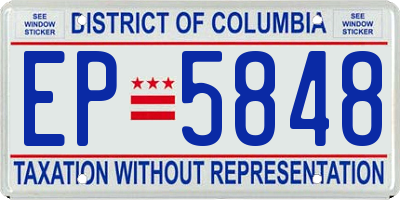 DC license plate EP5848