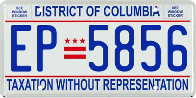 DC license plate EP5856