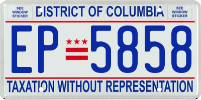 DC license plate EP5858