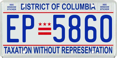 DC license plate EP5860