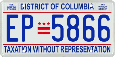 DC license plate EP5866