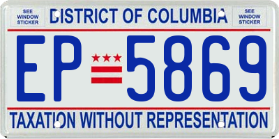 DC license plate EP5869