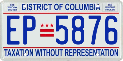 DC license plate EP5876