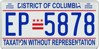 DC license plate EP5878