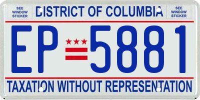 DC license plate EP5881