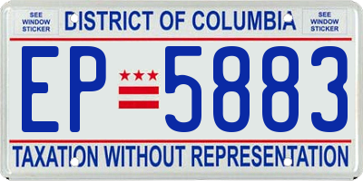 DC license plate EP5883