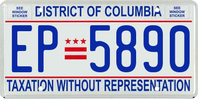 DC license plate EP5890