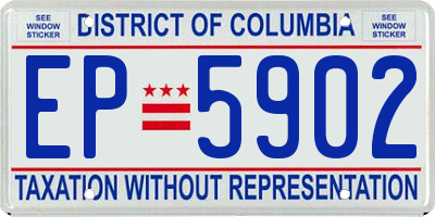 DC license plate EP5902