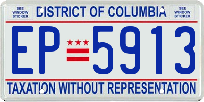 DC license plate EP5913