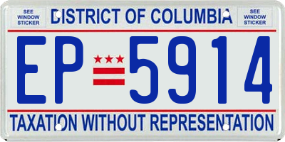 DC license plate EP5914