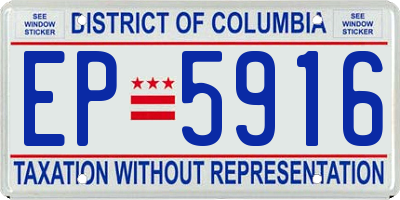 DC license plate EP5916