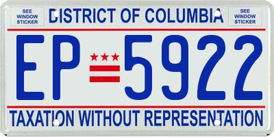 DC license plate EP5922