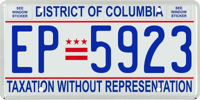 DC license plate EP5923