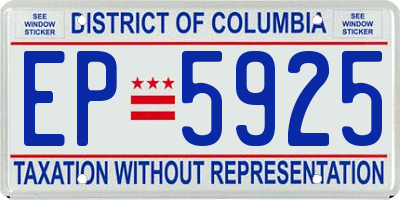 DC license plate EP5925
