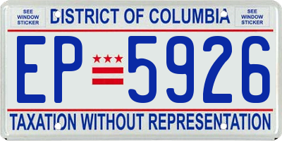 DC license plate EP5926