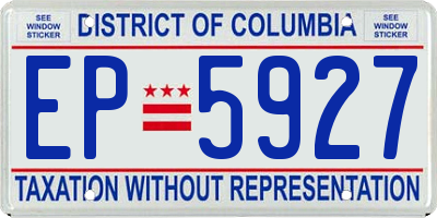 DC license plate EP5927