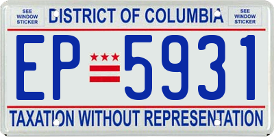 DC license plate EP5931