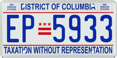 DC license plate EP5933