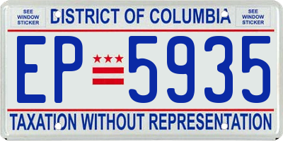 DC license plate EP5935