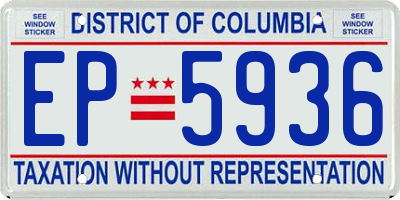 DC license plate EP5936