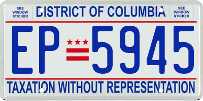 DC license plate EP5945