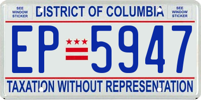 DC license plate EP5947