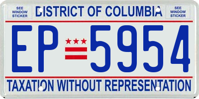 DC license plate EP5954