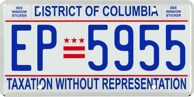 DC license plate EP5955