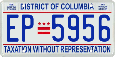 DC license plate EP5956