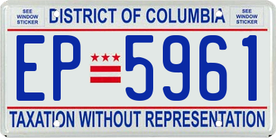 DC license plate EP5961