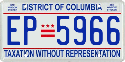 DC license plate EP5966