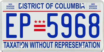 DC license plate EP5968