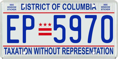 DC license plate EP5970