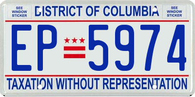 DC license plate EP5974