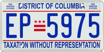 DC license plate EP5975