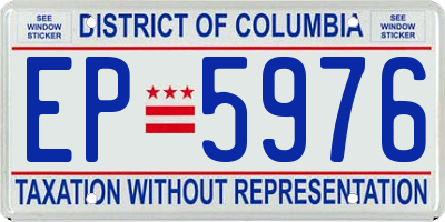 DC license plate EP5976
