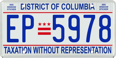 DC license plate EP5978