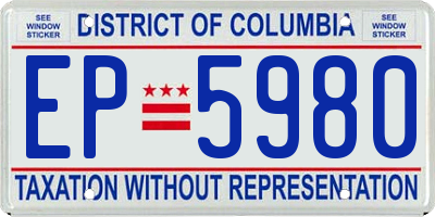 DC license plate EP5980