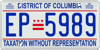 DC license plate EP5989