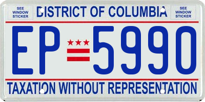 DC license plate EP5990