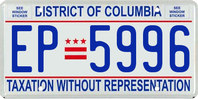 DC license plate EP5996