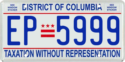 DC license plate EP5999