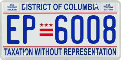 DC license plate EP6008