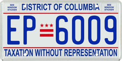 DC license plate EP6009