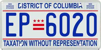 DC license plate EP6020