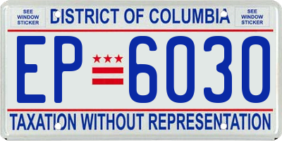 DC license plate EP6030