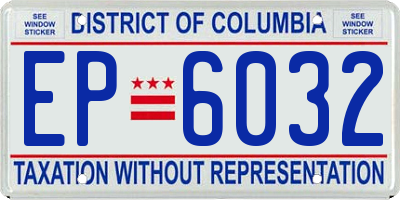 DC license plate EP6032