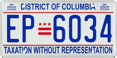 DC license plate EP6034