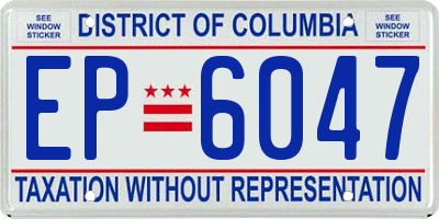 DC license plate EP6047