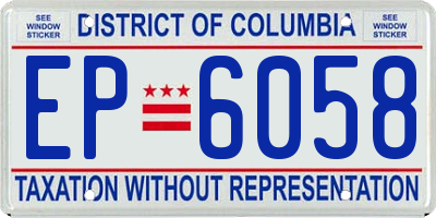 DC license plate EP6058